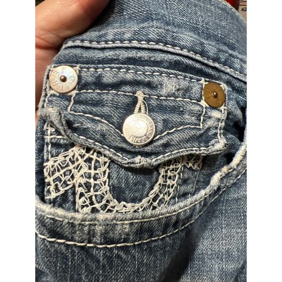 True Religion Vintage Mens Billy w/ Spiderweb Stitched Flap Pockets Size 38 - Picture 4 of 10